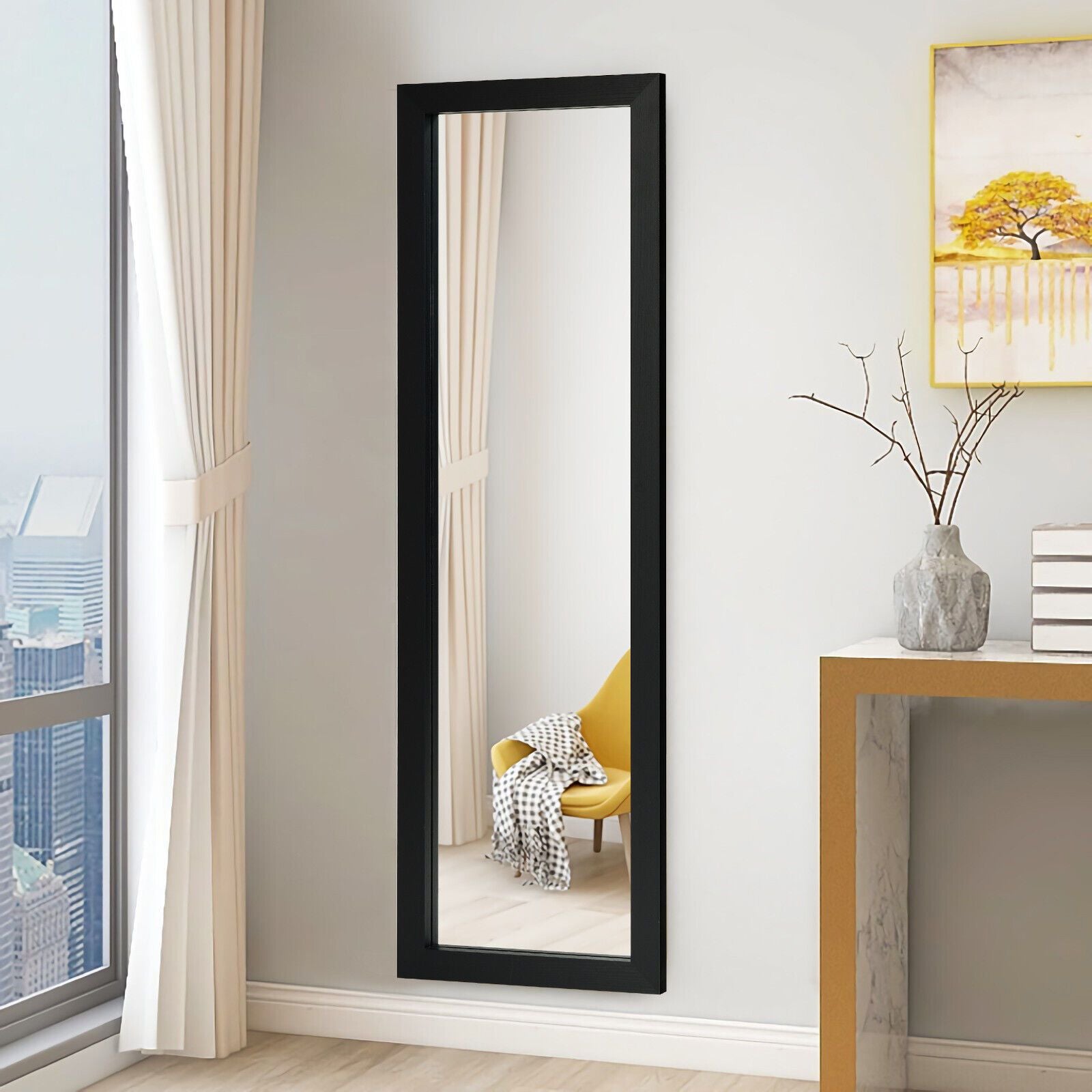 Wall-Mounted Full Body Dressing Mirror for Bedroom Use