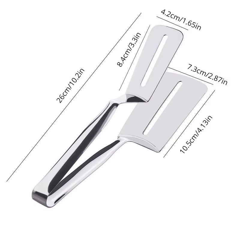Silvery Stainless Steel Barbecue & Kitchen Tongs