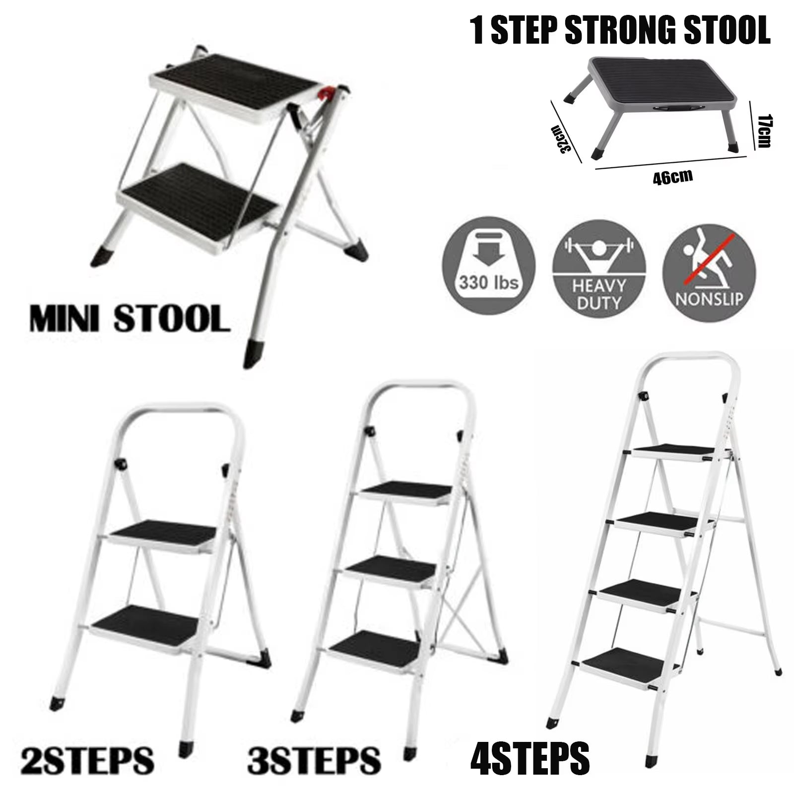 Portable Foldable Stepladder anti Slip Feet for Indoor or Outdoor use