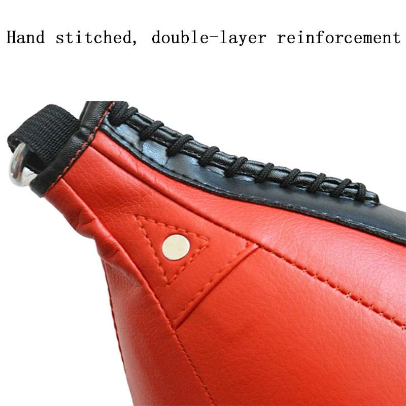 Black and White Suspended Pear Shaped Speed Ball for Boxing Red