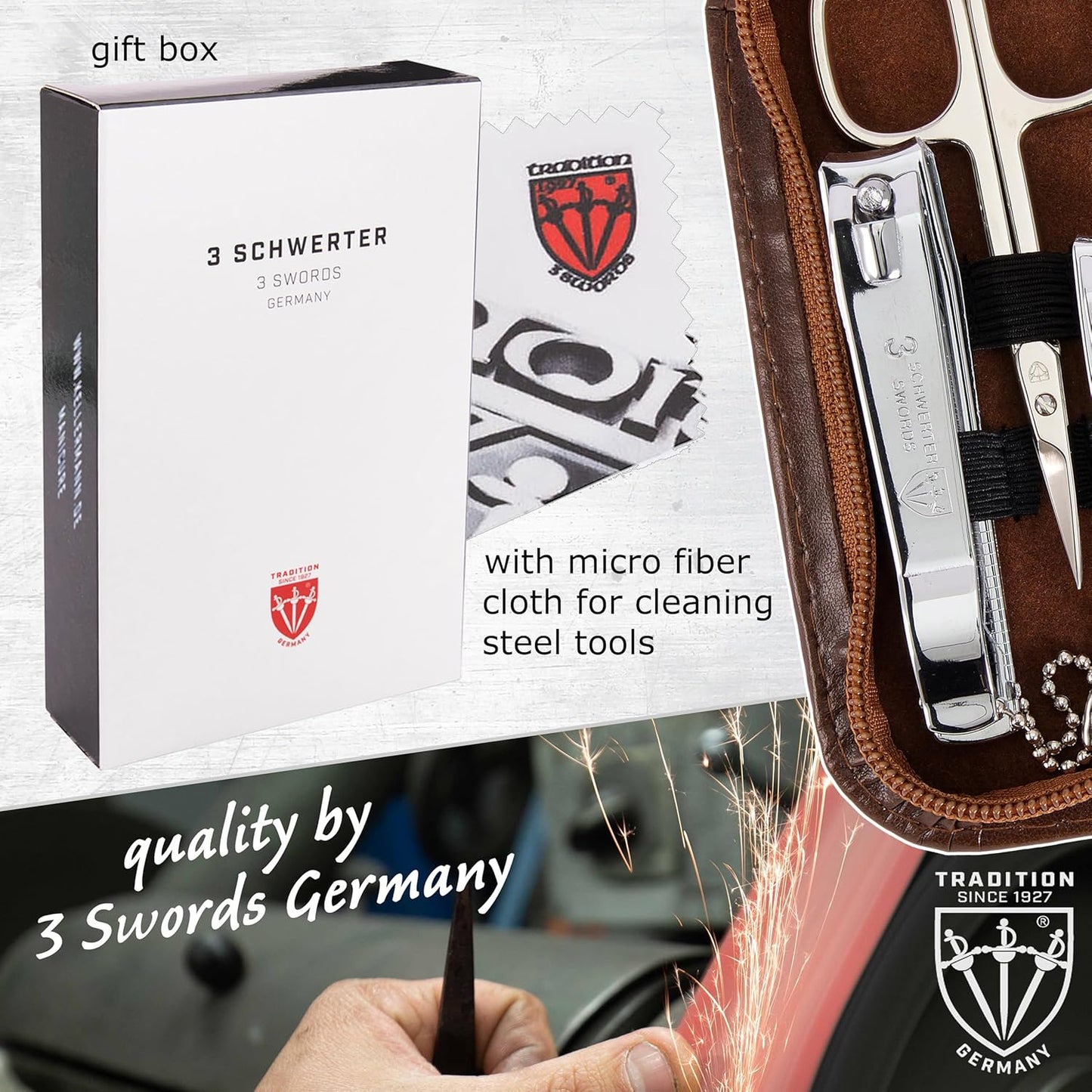 Elevate Your Grooming Routine with the Professional 8-Piece Manicure and Pedicure Set in Elegant Brown Leather Case