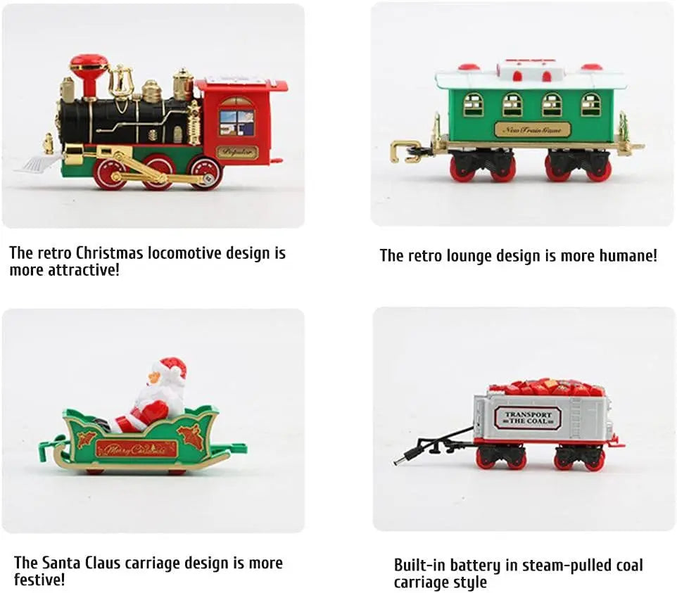 Electric Christmas Train Electric Sound and Light Hangable Christmas Tree Christmas Rail Car Christmas Gifts Children Toys