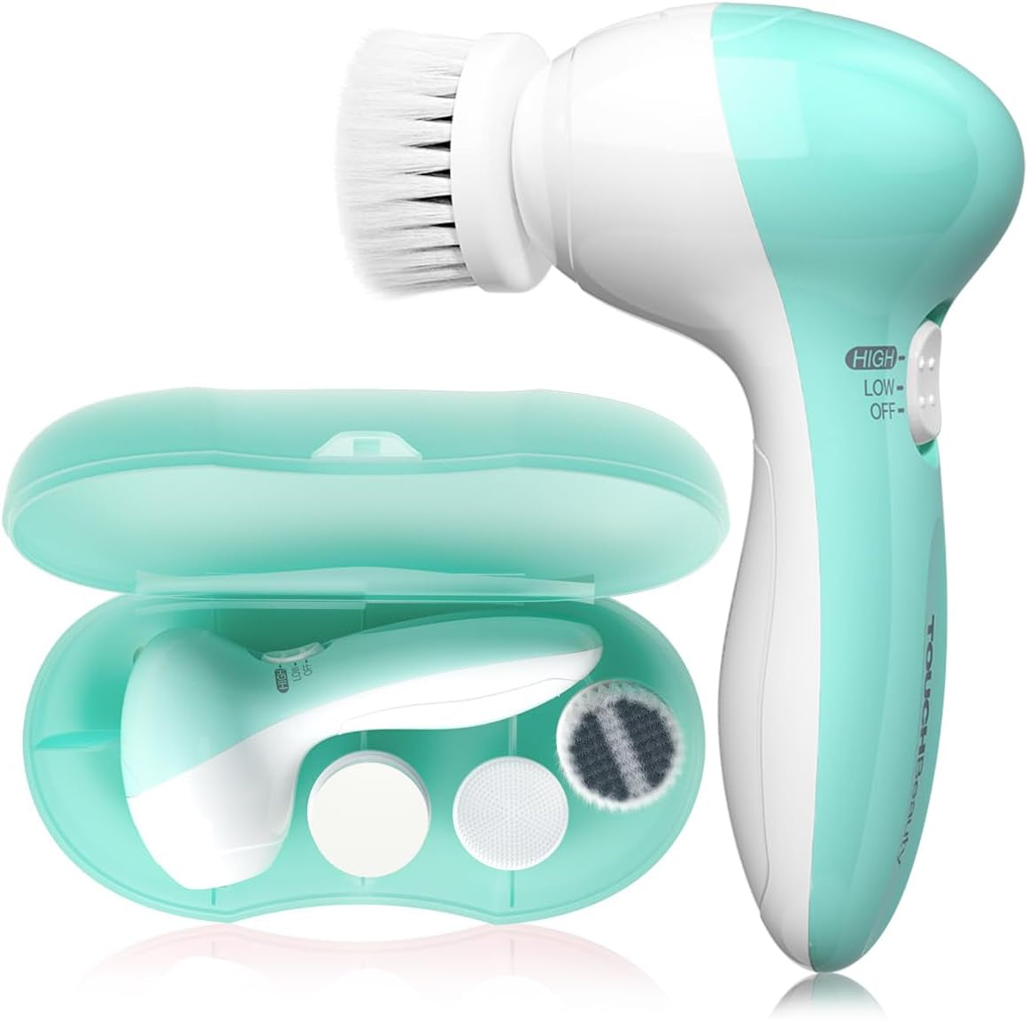Revitalize Your Skin: Electric Facial Cleansing Brush with 3 Brush Heads, Dual Speed, Waterproof Design & Portable Case - Perfect for Sensitive & Oily Skin!
