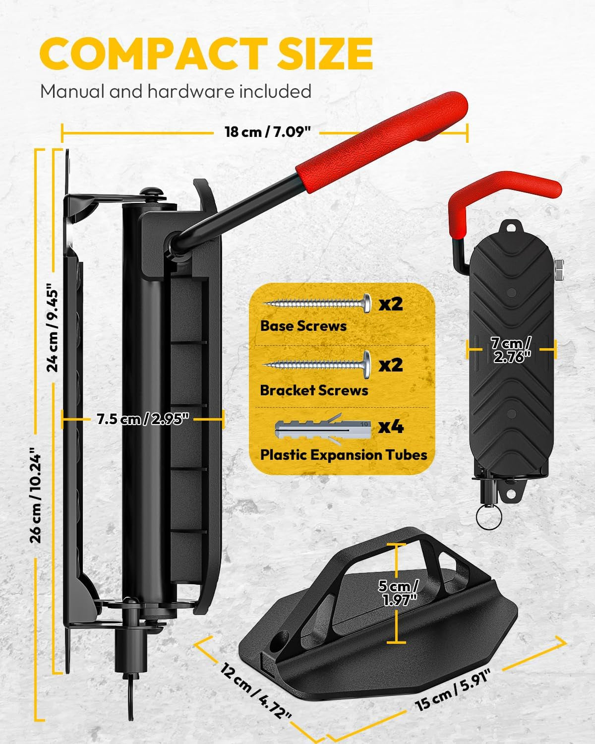 Maximize Your Space with Our Heavy-Duty Swivel Wall-Mounted Bike Storage Rack - Supports Bikes Up to 66 lbs for Indoor and Garage Use