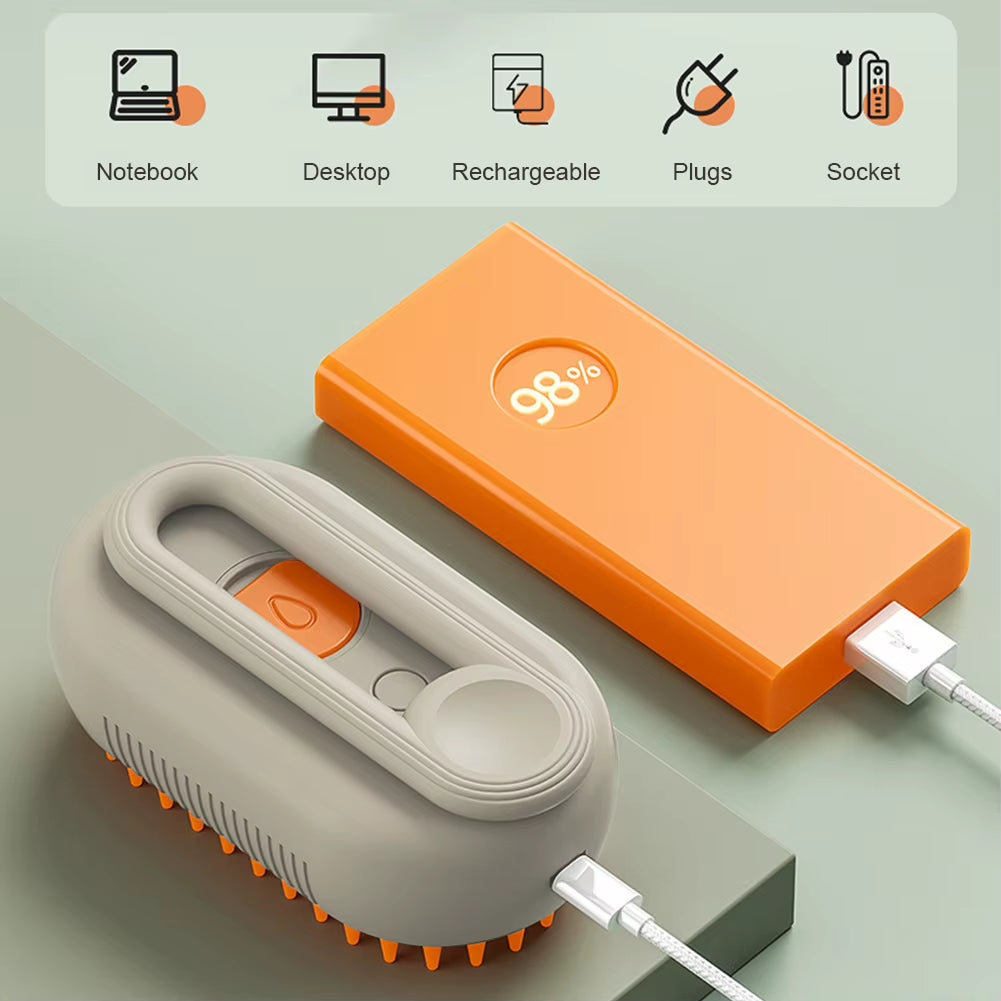 Ultimate 3-in-1 Electric Pet Grooming Brush: Hair Removal, Massage, and Steam Cleaning for Dogs and Cats