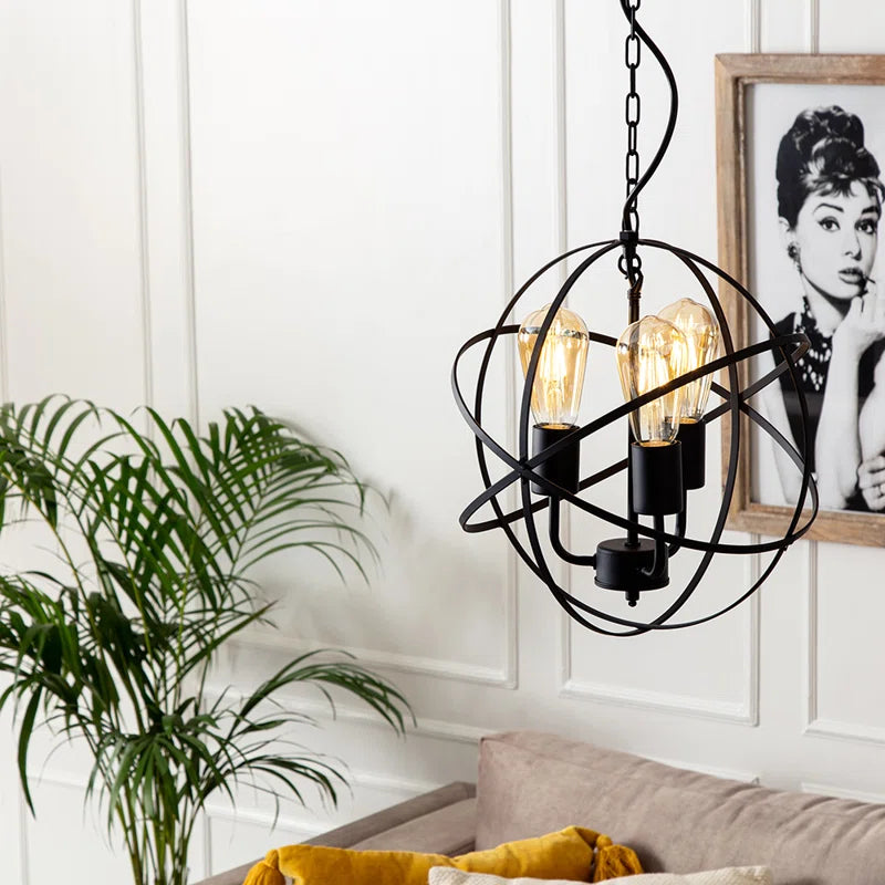Glenview 3 - Light Matt Black Sphere Pendant