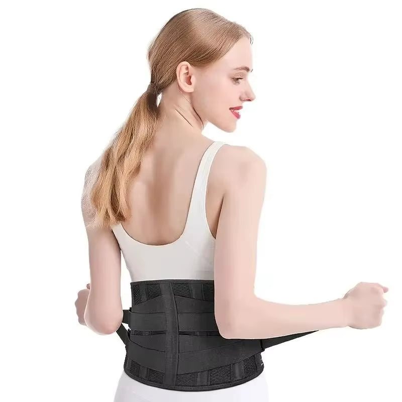 Adjustable Lower Back Brace - Breathable Lumbar Support Belt for Pain Relief and Spine Decompression
