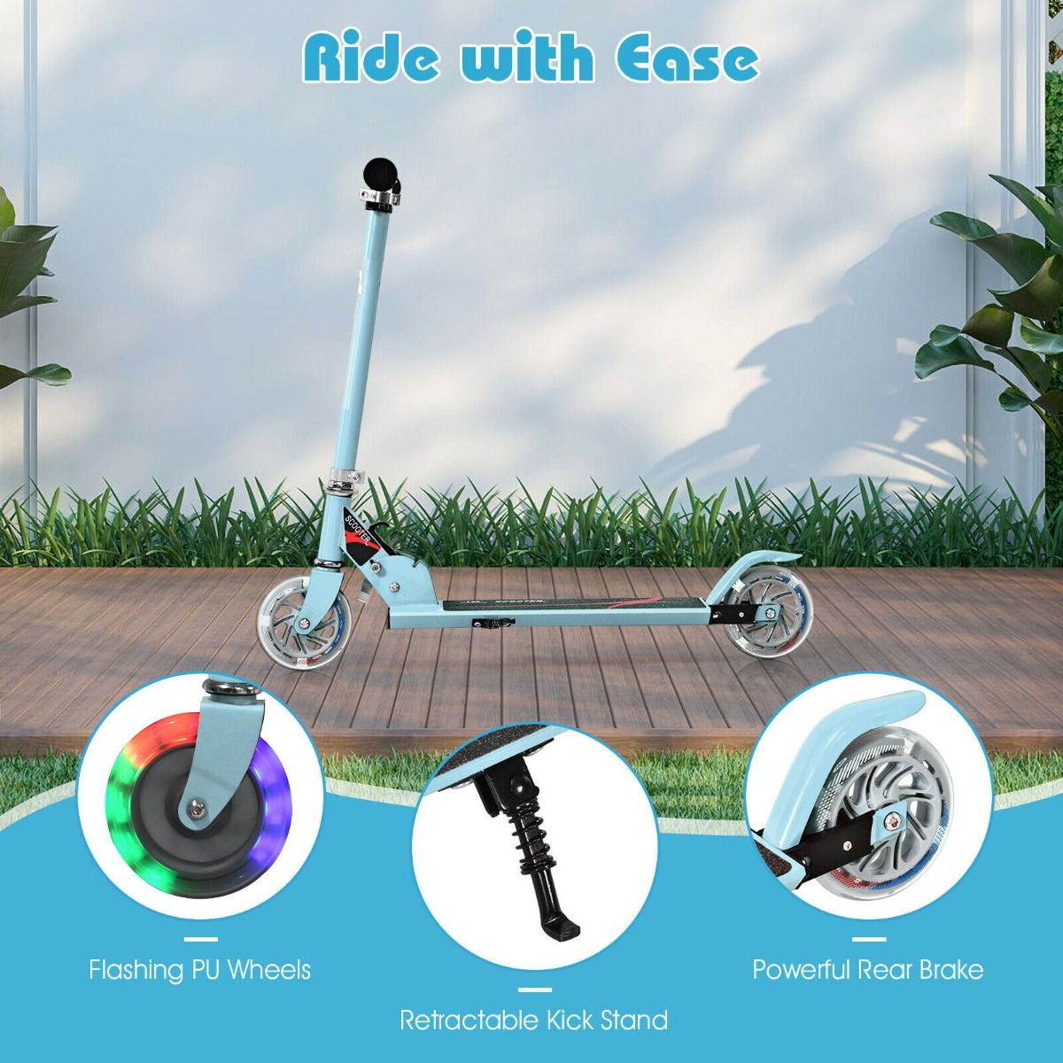 Kids Aluminum Folding Stunt Scooter with LED Wheels