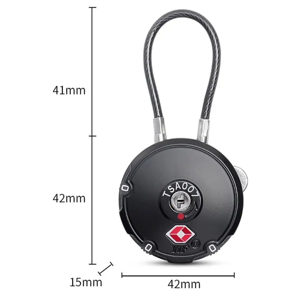 Secure Your Travel: TSA Approved 3-Digit Combination Lock with Steel Wire for Luggage and Suitcases