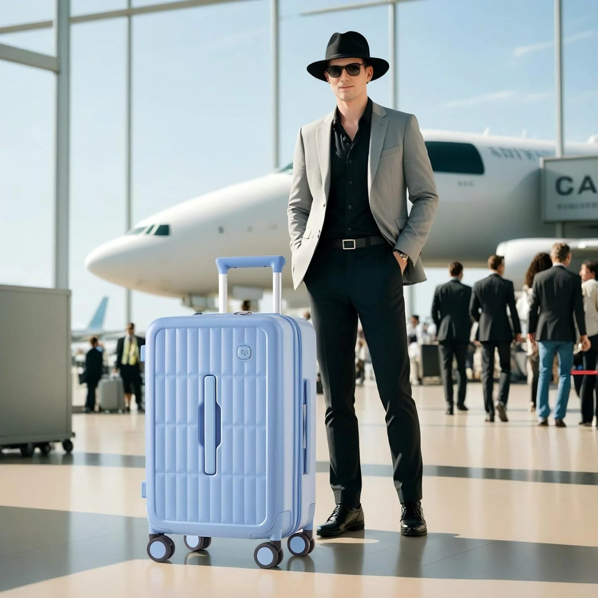 Spacious Hard Shell Suitcase with 8 Spinner Wheels – Smooth-Gliding Travel Luggage for Holidays and Business Trips
