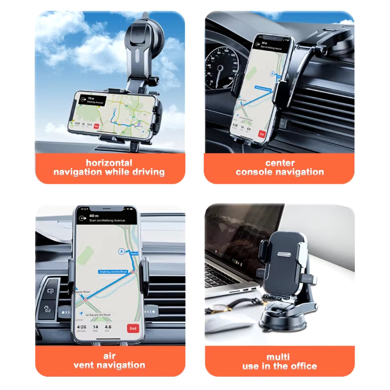 Universal Car Dashboard Phone Mount - Versatile Stand for GPS Navigation & Hands-Free Use