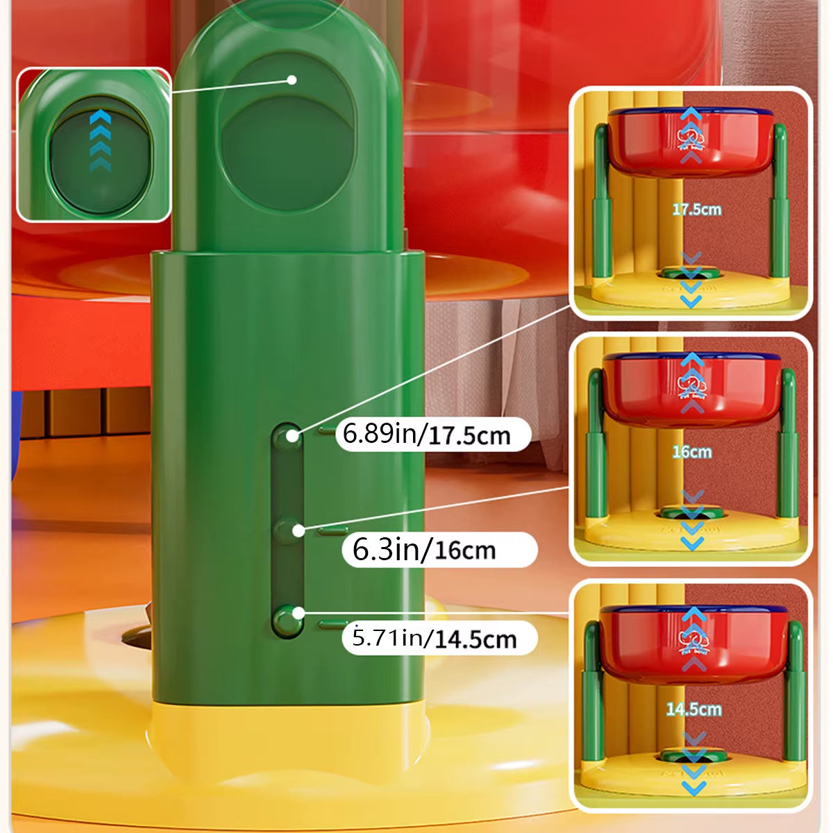 1PC Pet Suction Cup Bowl with 3 Adjustable Height Suitable for Dogs Cats to Protect the Cervical Vertebrae Pet Feeder Water Bowl