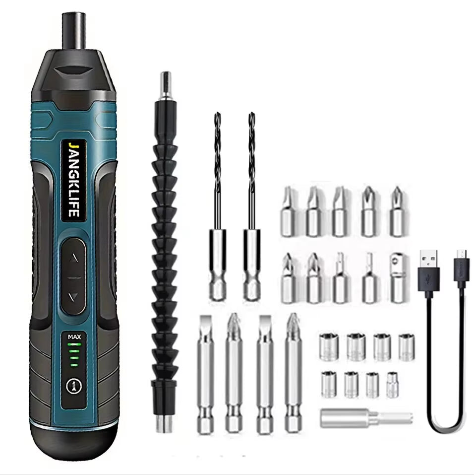 Rechargeable Cordless Electric Screwdriver with 1300mAh Lithium Battery - 3.6V Mini Drill Power Tool Set