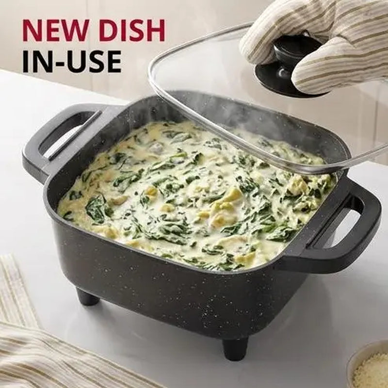 Versatile Nonstick Electric Griddle with 5-Level Temperature Control – Perfect for Stir-Frying, Deep-Frying, and Simmering! Easy to Clean Kitchen Essential.