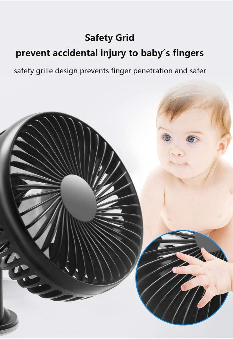 Universal 360° USB Car Fan - Adjustable Speed, Low Noise, Perfect for Vehicles & Home Use!