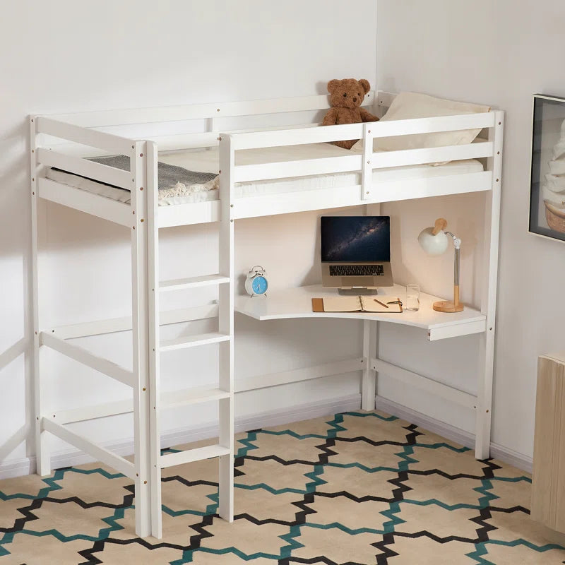 Muskoka Single (3') Bed Frames High Sleeper Loft Bed with Built-In-Desk