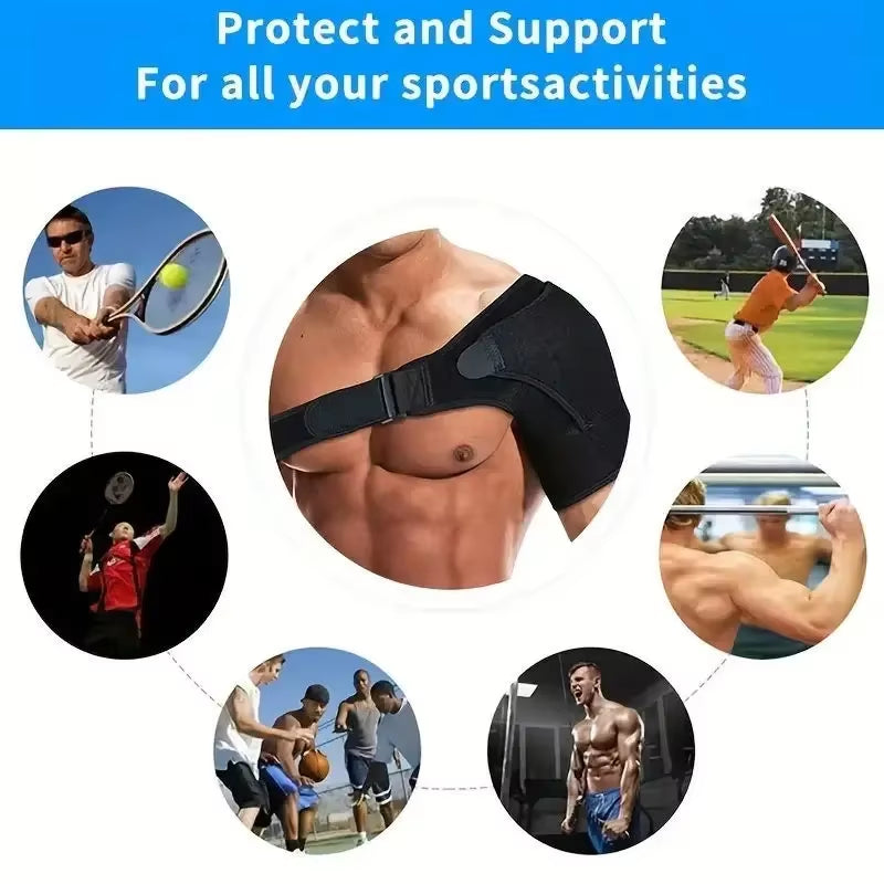 Adjustable Shoulder Brace with Pressure Pad - Unisex Support for Left & Right Shoulders