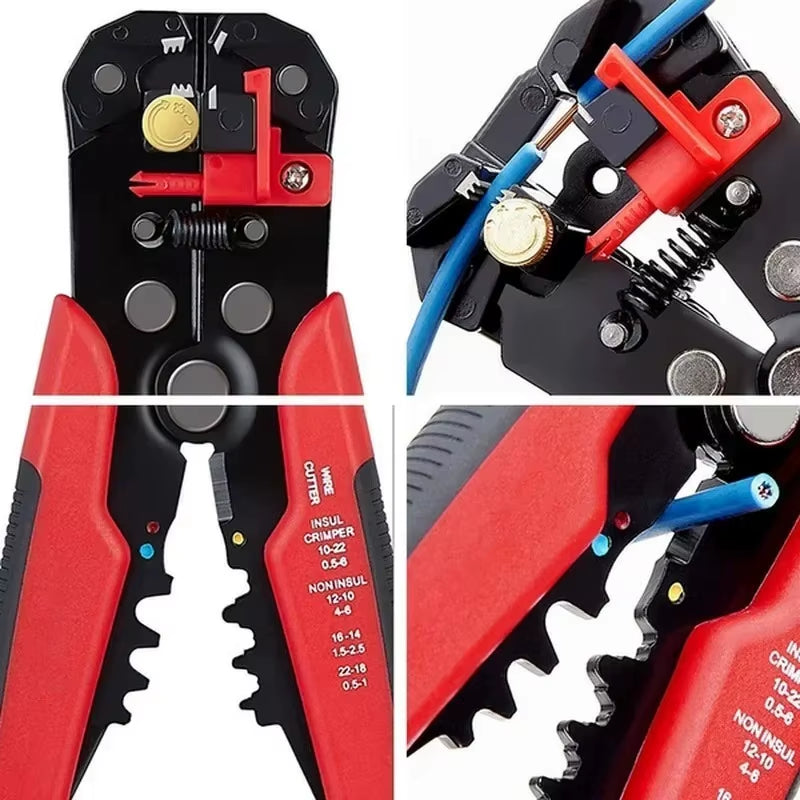 Adjustable Automatic Wire Stripper and Crimper - Multifunctional Pliers for Effortless Cable Cutting and Terminal Handling