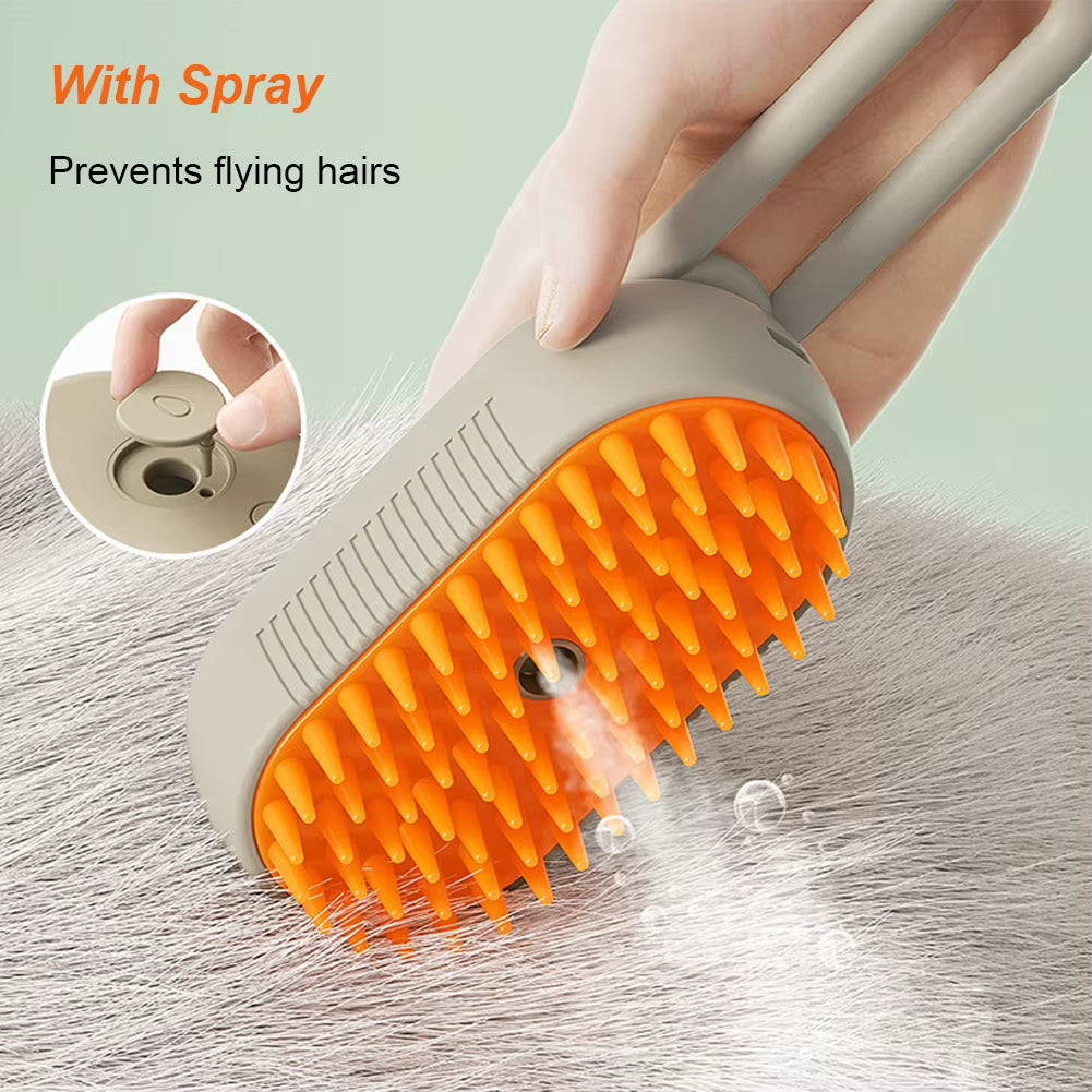 Ultimate 3-in-1 Electric Pet Grooming Brush: Hair Removal, Massage, and Steam Cleaning for Dogs and Cats