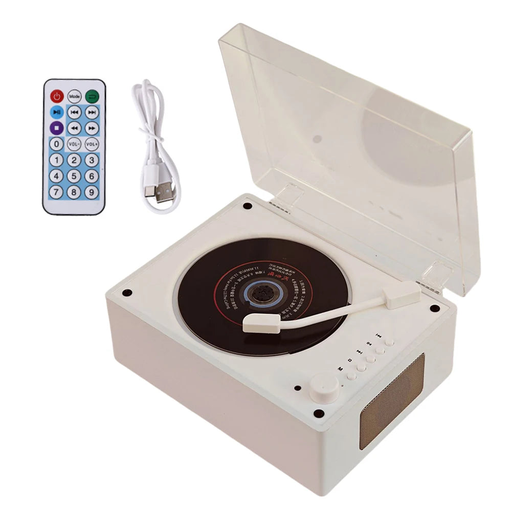 Versatile Home Music Player - Rechargeable CD Player with Bluetooth 5.0, Remote Control, USB & AUX Support - Perfect for Desktop Decor