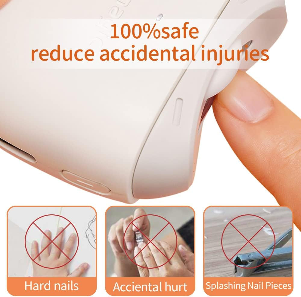 Ultimate Electric Nail Clippers with LED Light - 2-in-1 Trimming & Polishing, Whisper-Quiet at 40dB, Perfect for All Ages with Storage Box