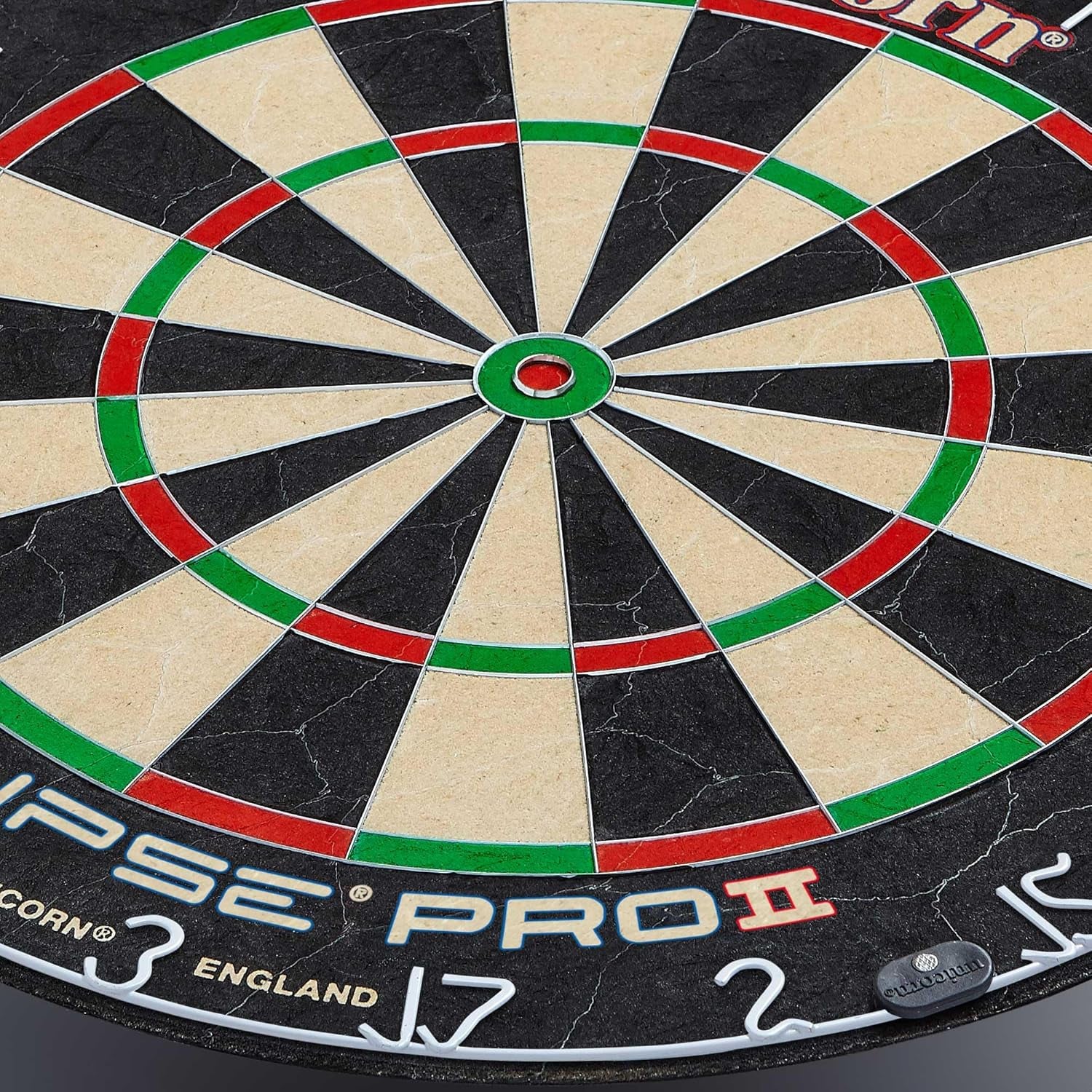 Eclipse Pro/Dartboard with Flat Profile Number Ring | Championship Quality Sisal Bristle | Staple-Free Design