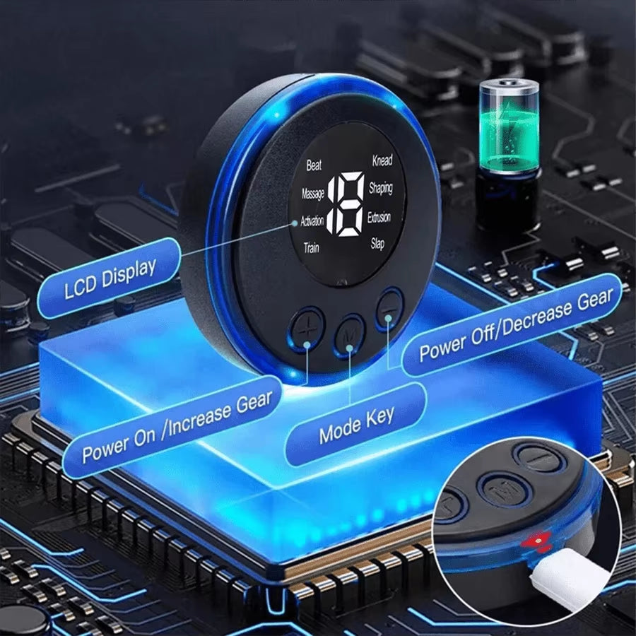 USB Charge Muscle Trainer, EMS Muscle Stimulator, Intelligent Wireless Fitness Apparatus for Men Woman Home Office Exercise