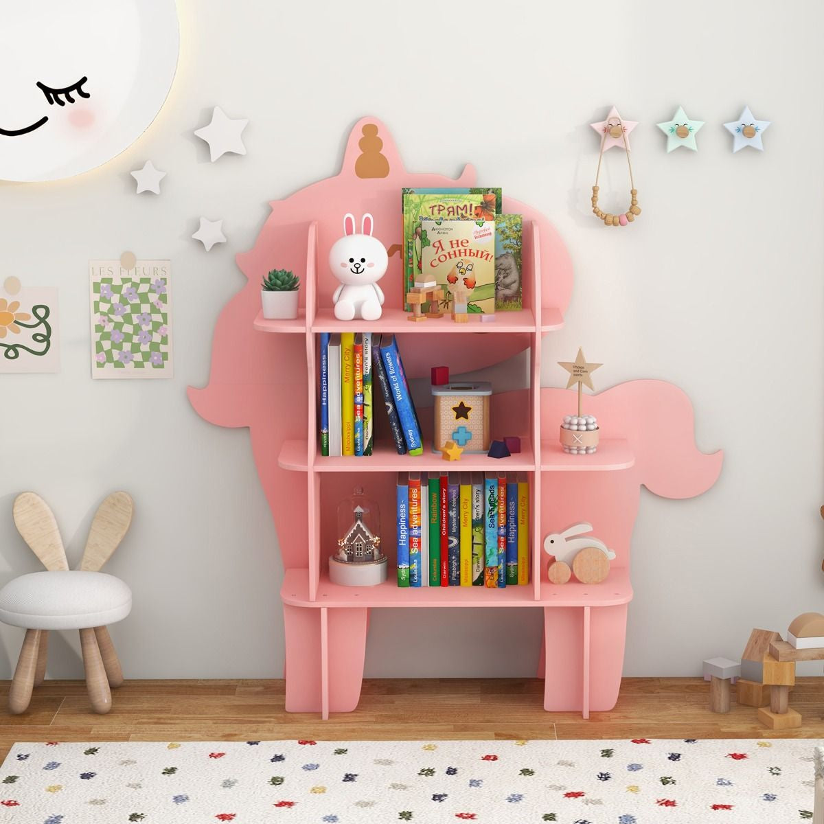 Children's Toy Storage Organizer with Anti-Tipping System for Playroom, Nursery, and Kindergarten