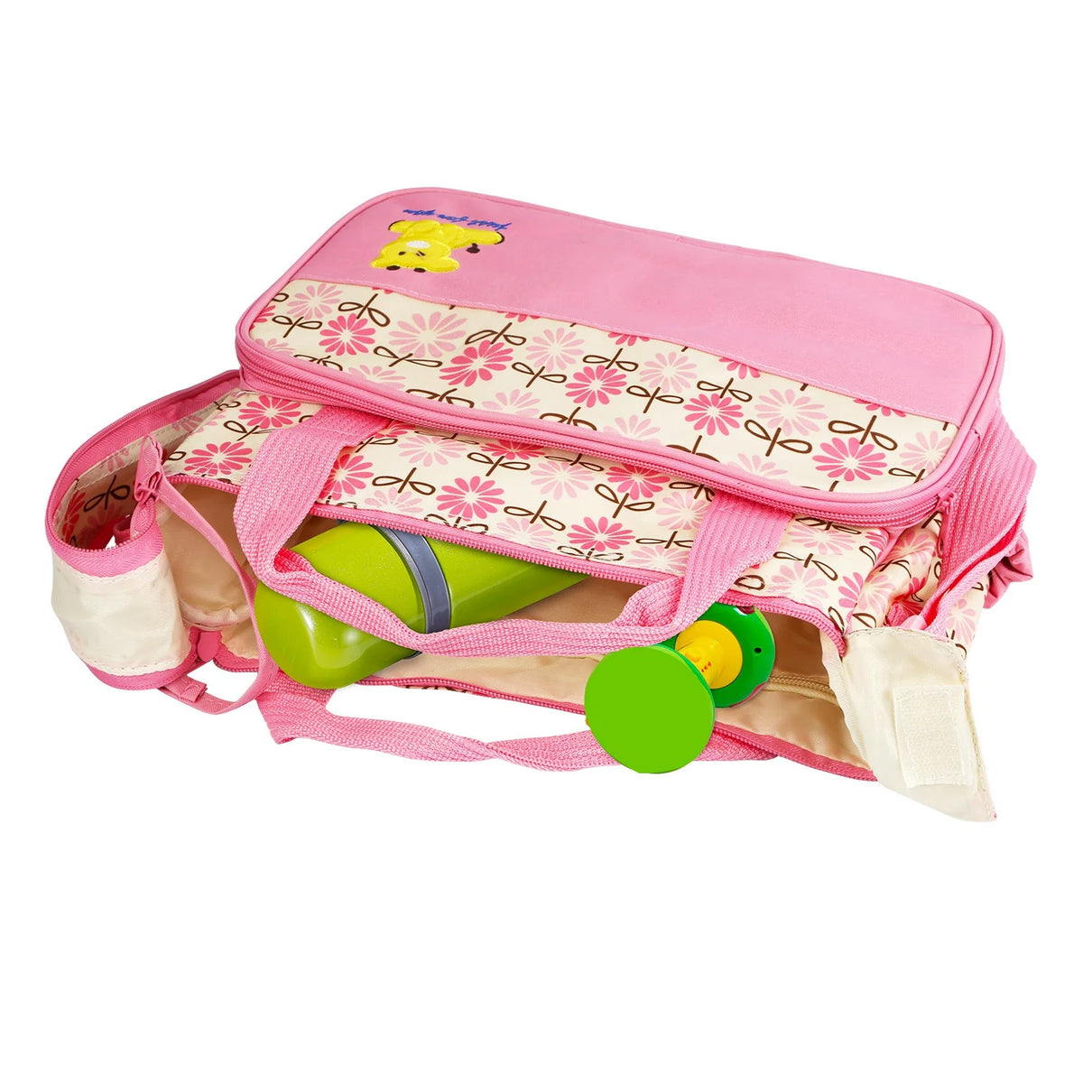 5PCS Baby Diaper Bag Set - Stylish Travel Tote with Changing Pad & Insulated Pockets for Moms & Dads