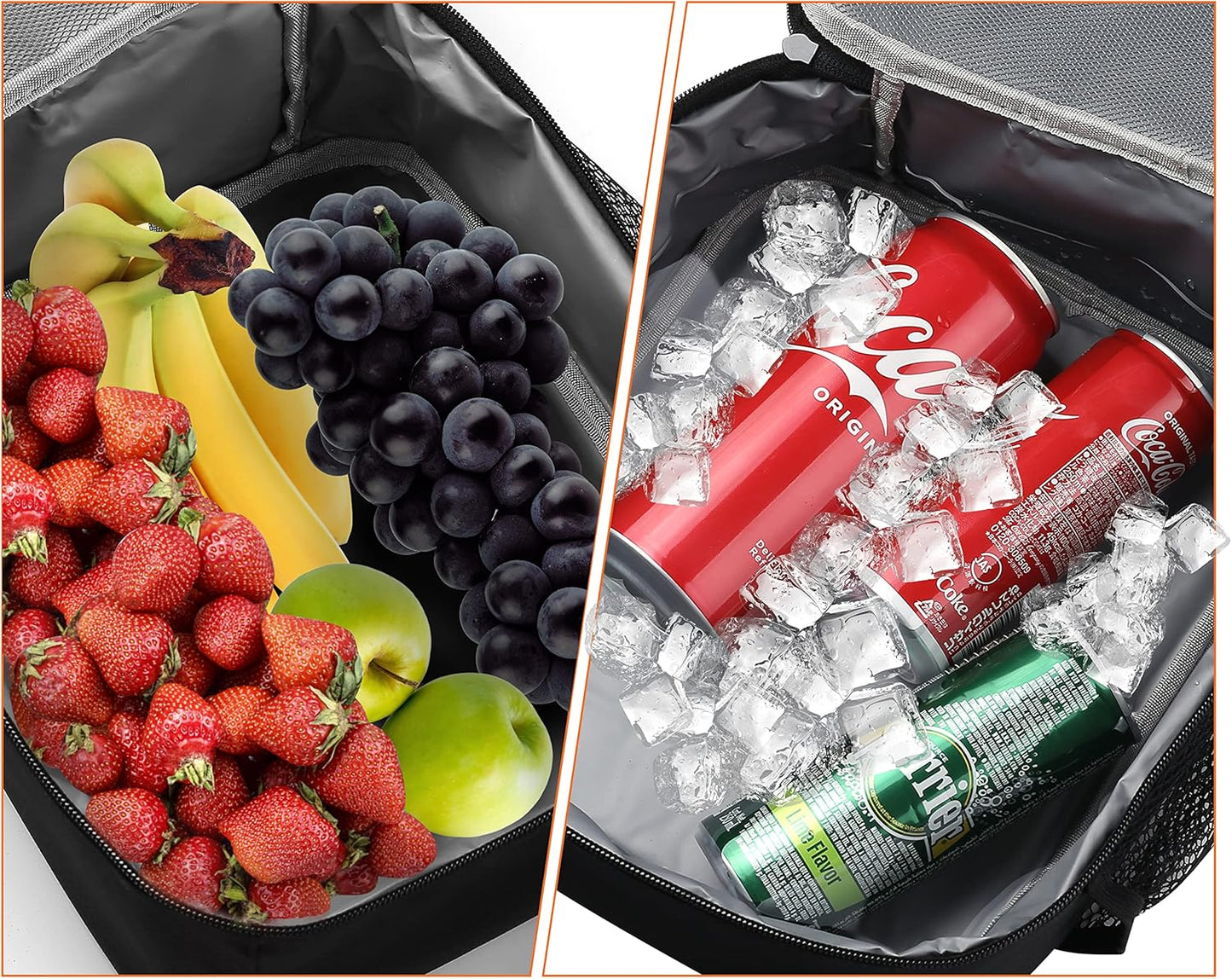 Lunch Box for Men - Reusable Lunch Bag Men Adult Women- Insulated Small Lunchbox (Black