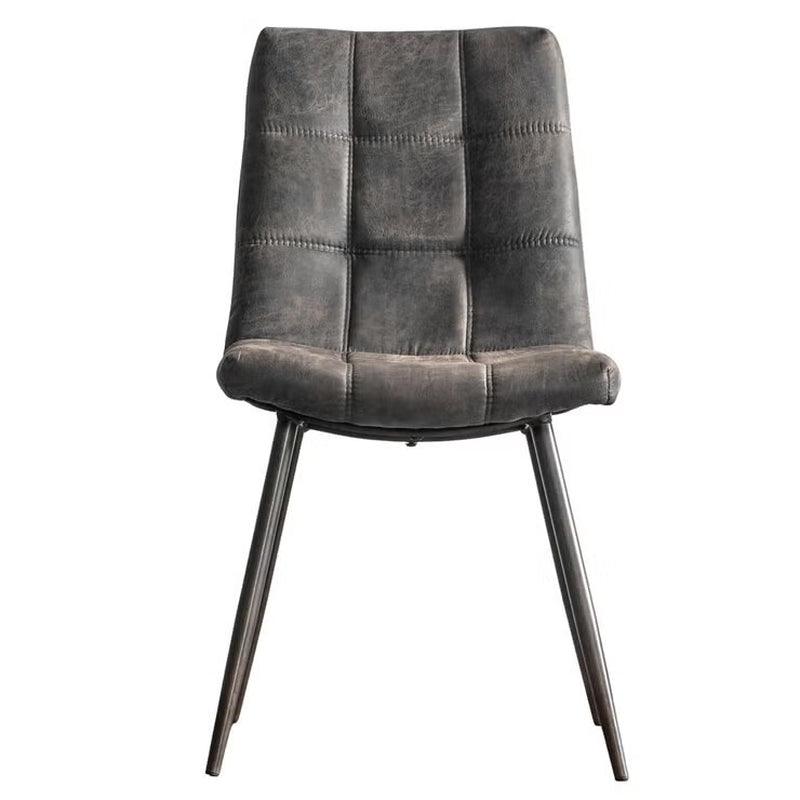 Darwin Grey Faux Leather Dining Chair, 2 Pack