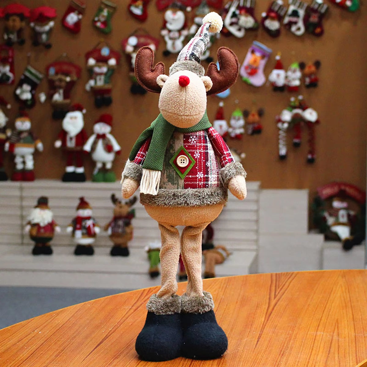 Festive 3PCS Christmas Doll Set - Reindeer, Snowman & Santa Claus Ornaments for Merry Holiday Decor