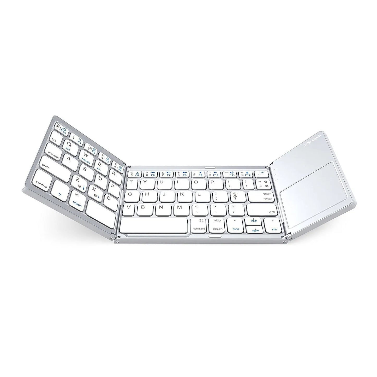 Compact Bluetooth Mini Wireless Keyboard with Touchpad - Triple Folding Design for Windows, Android, iOS, iPad, and Phones
