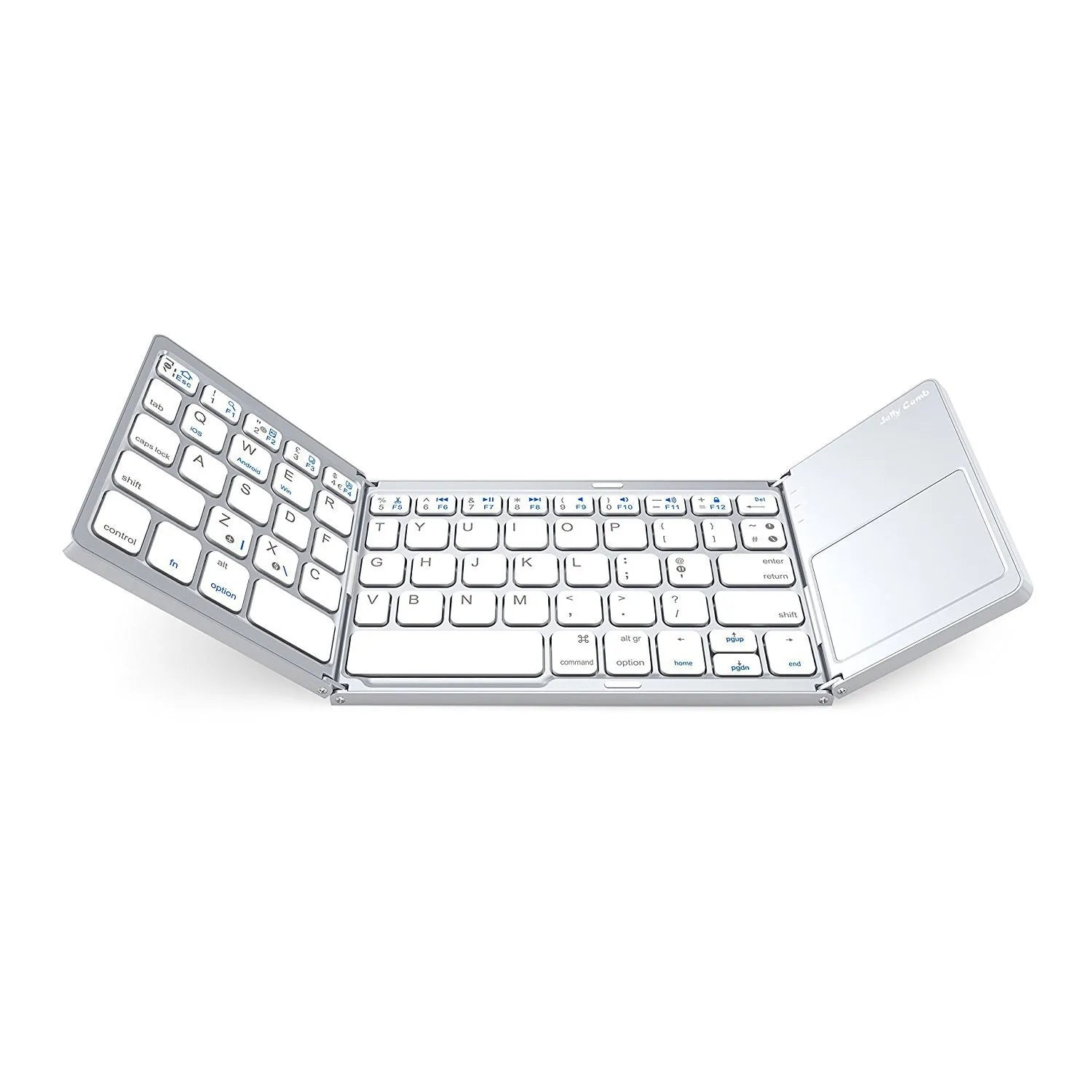 Compact Bluetooth Mini Wireless Keyboard with Touchpad - Triple Folding Design for Windows, Android, iOS, iPad, and Phones