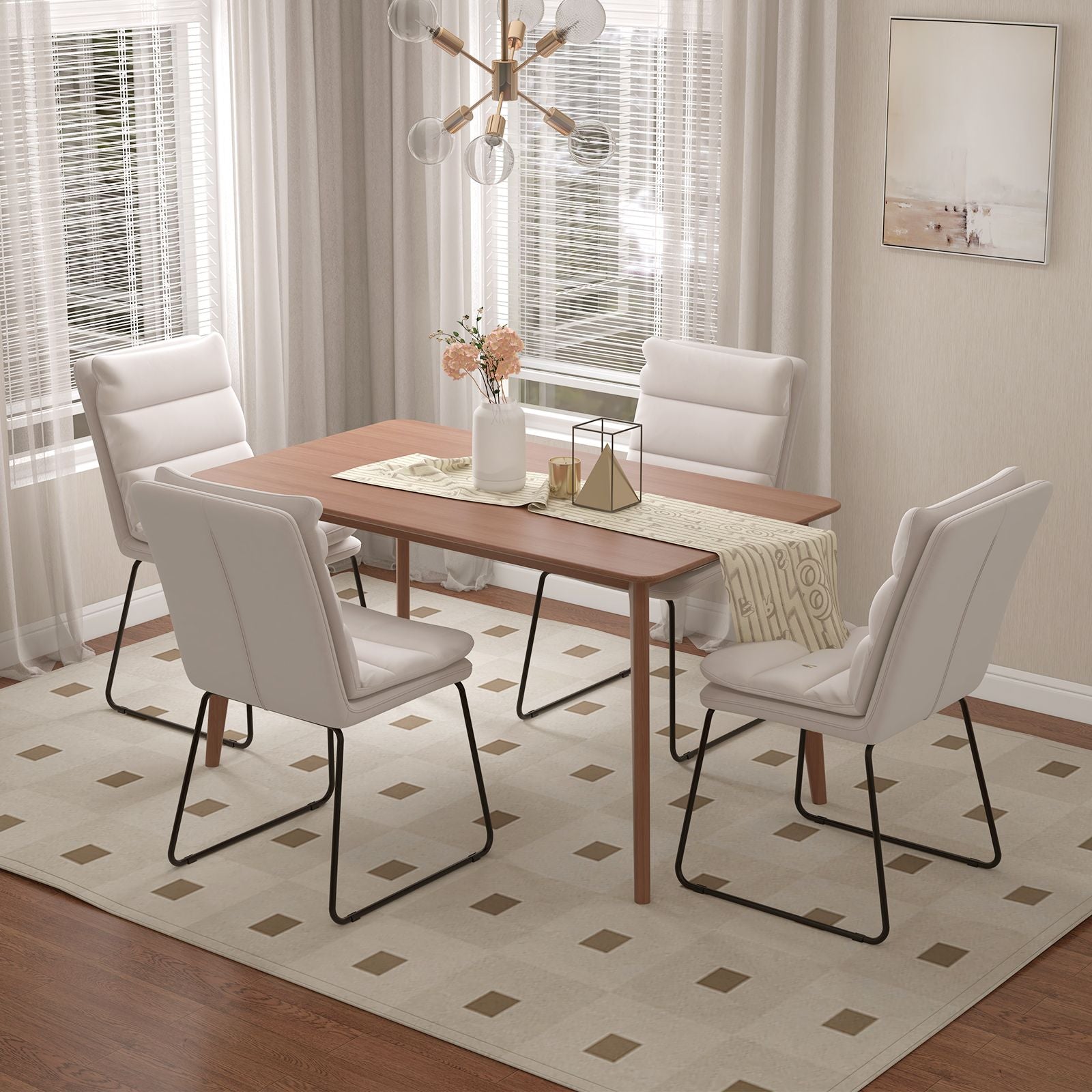Upholstered Accent Leisure Chair with Durable Wood and Metal Frame