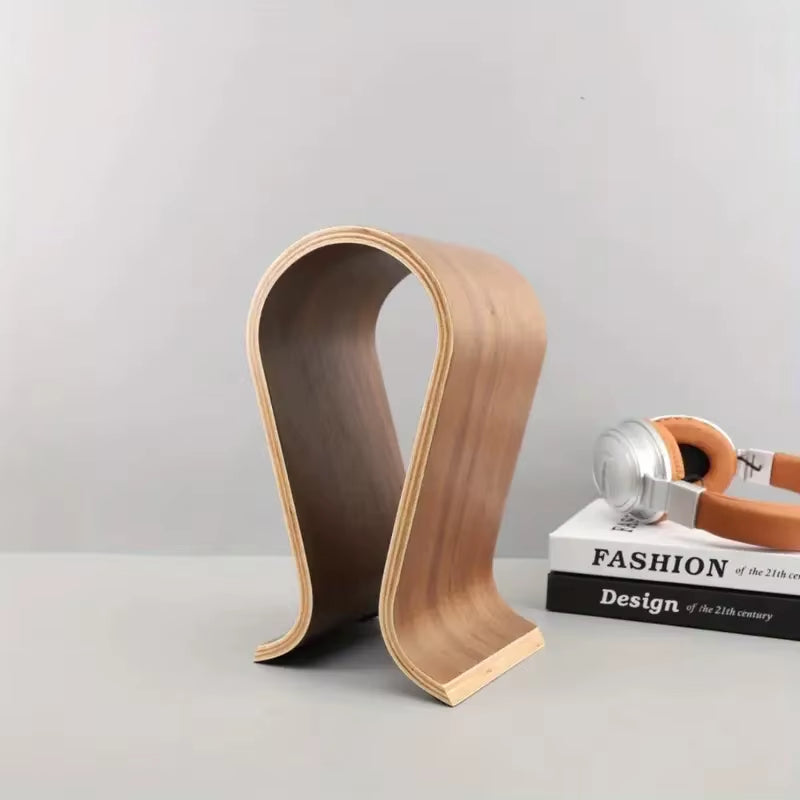 Elegant U-Shaped Wooden Headphone Stand - Perfect Display for All Headphones