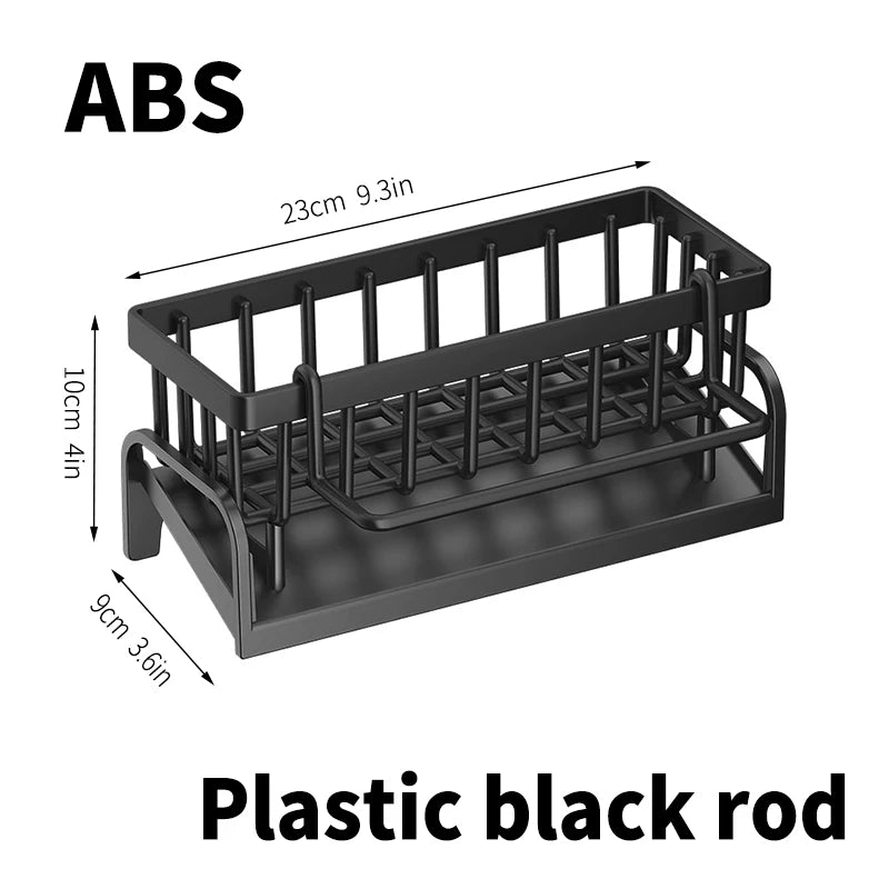 Versatile Stainless Steel Kitchen Shelf & Sponge Drain Rack - Perfect for Dishwashing Supplies and Dishcloth Storage