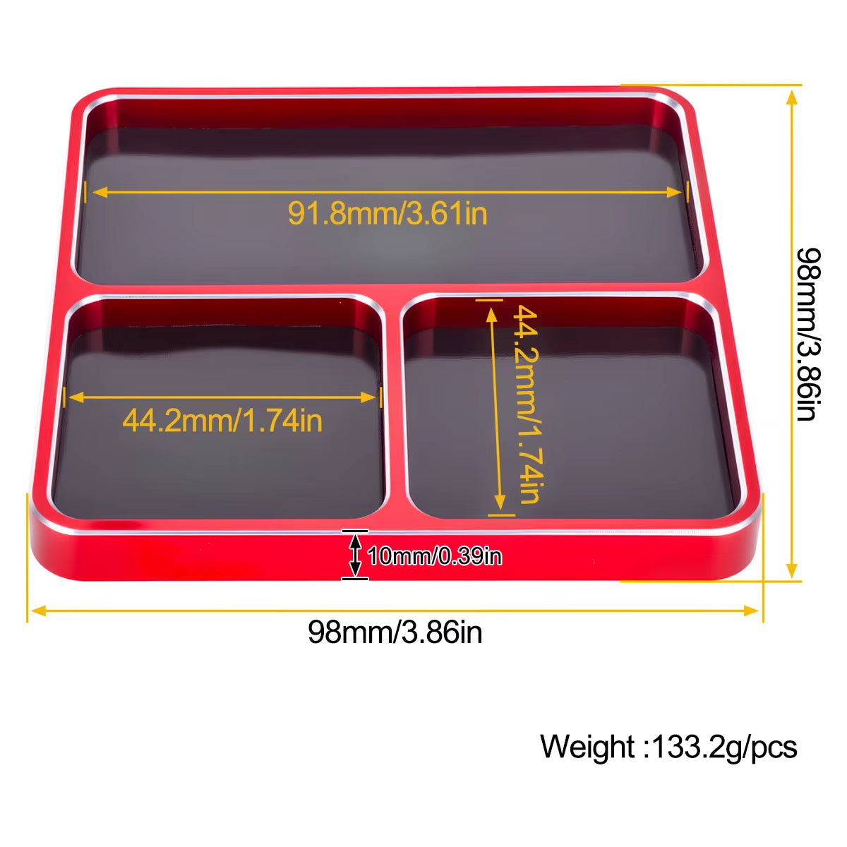 Premium CNC Aluminium Screw Tray with Magnetic Sheet