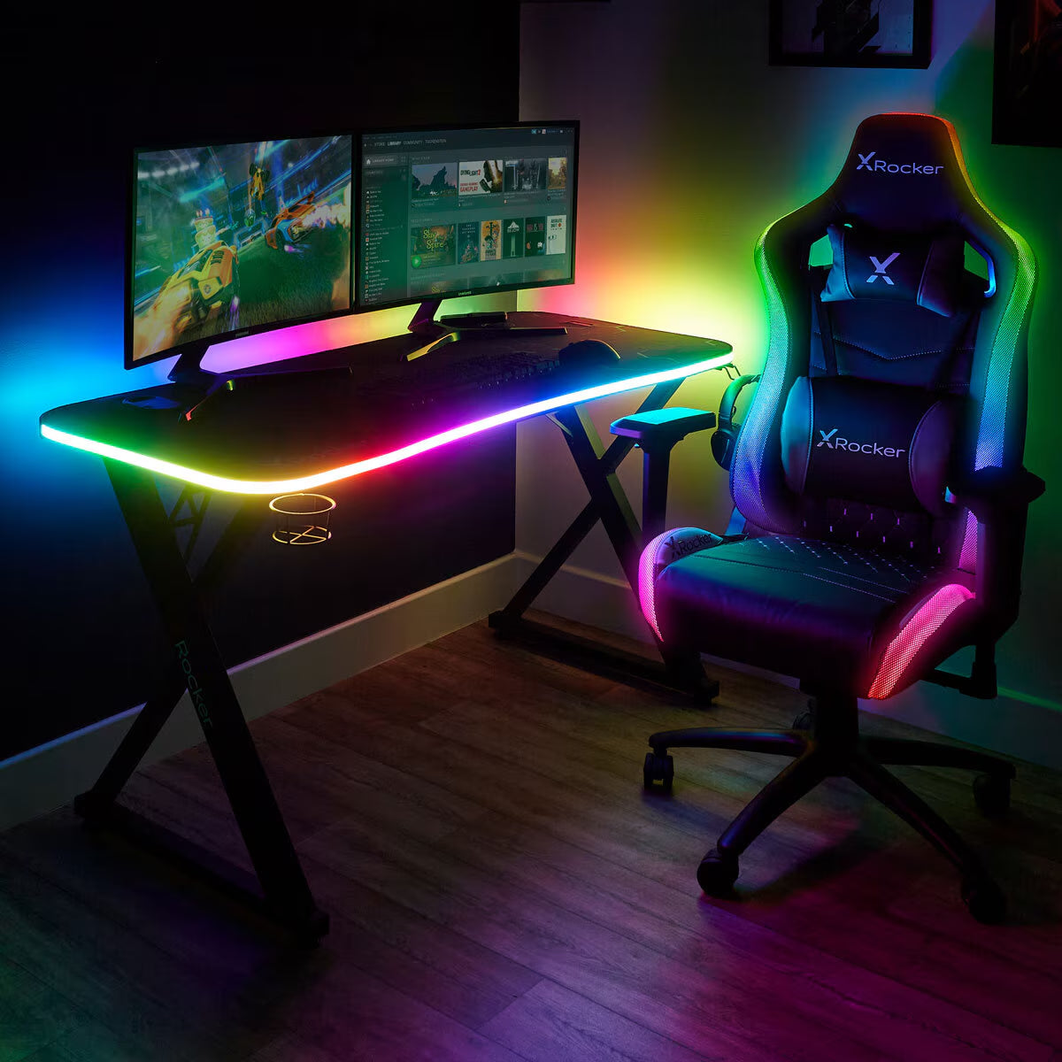 Pulsar Max RGB Gaming Desk with LED Lights