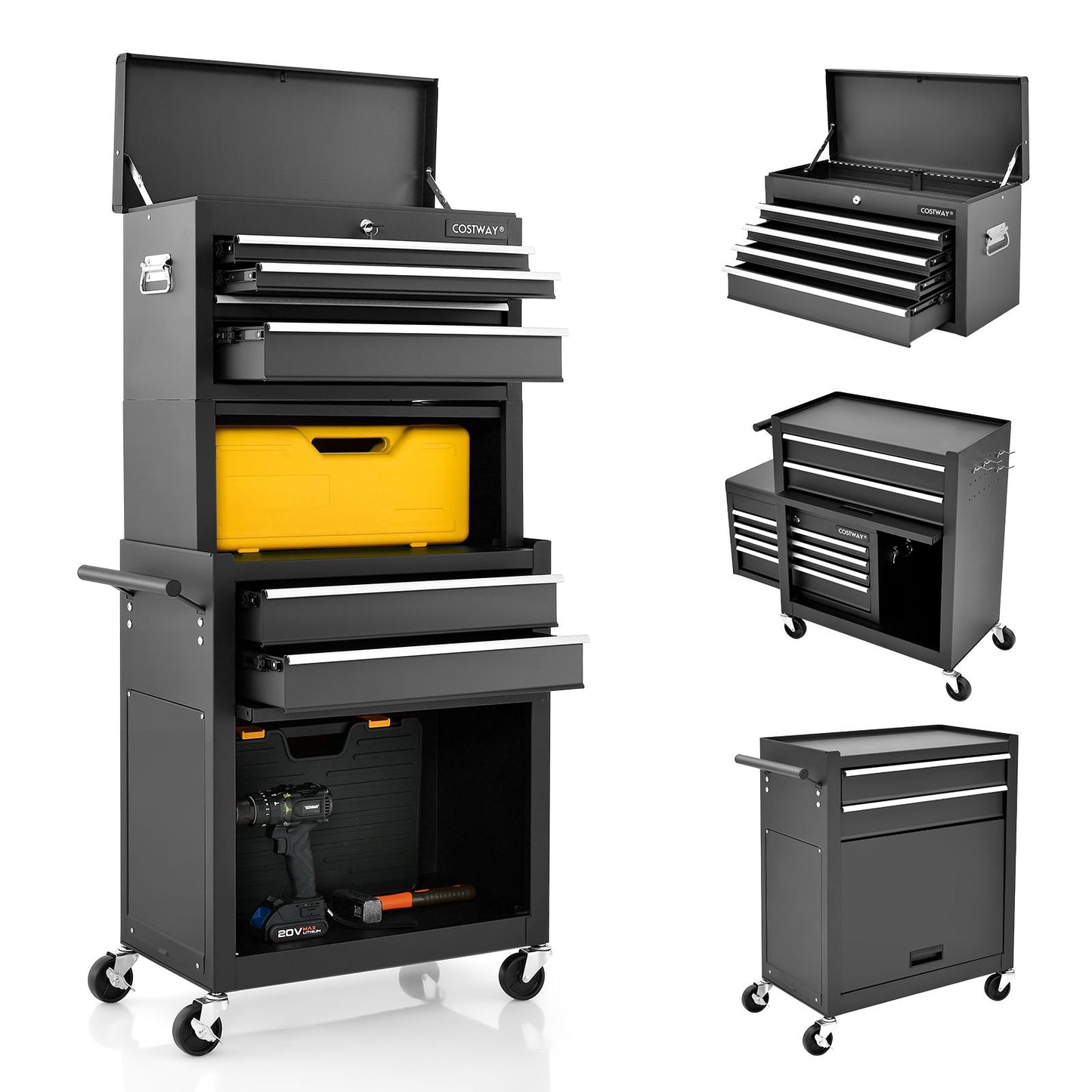 Premium Lockable Tool Storage Cabinet with Handle, Drawers, Wheels & EVA Liner for Ultimate Organization