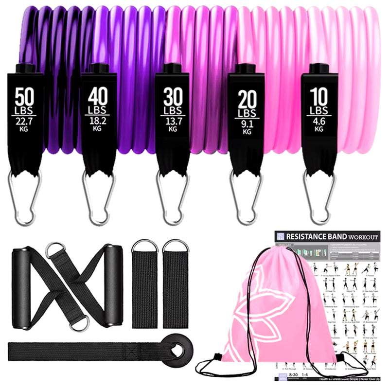 Fitness Exercises Resistance Bands Set for Home Gym - Weight 360Lbs