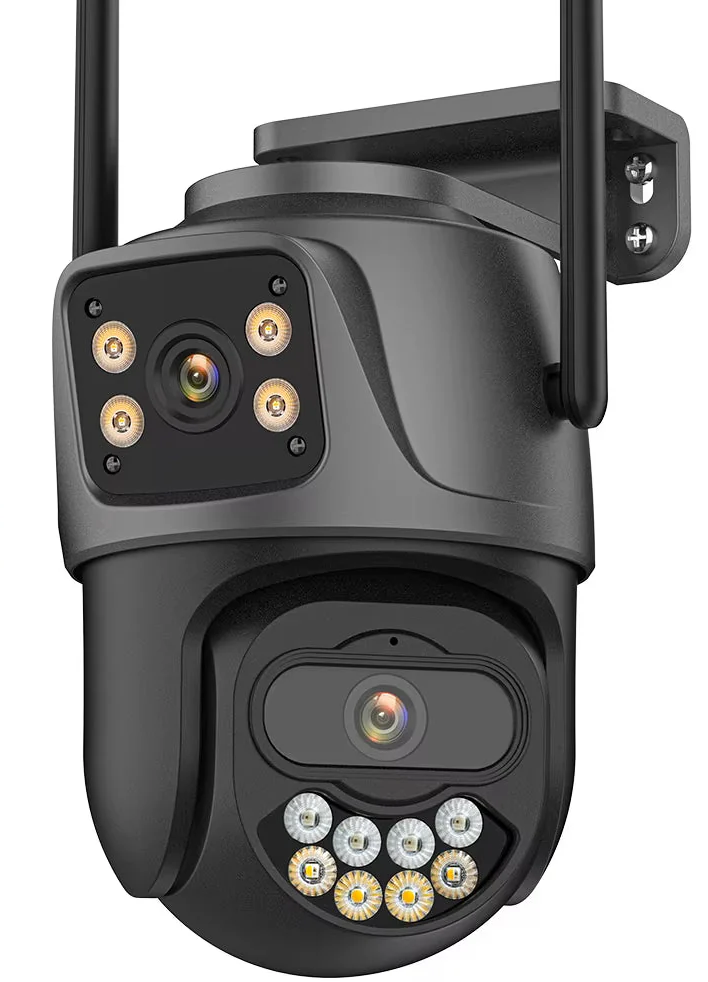 4K Dual Lens Outdoor PTZ Wifi Security Camera - 8MP HD Auto Tracking CCTV Surveillance with Icsee P2P