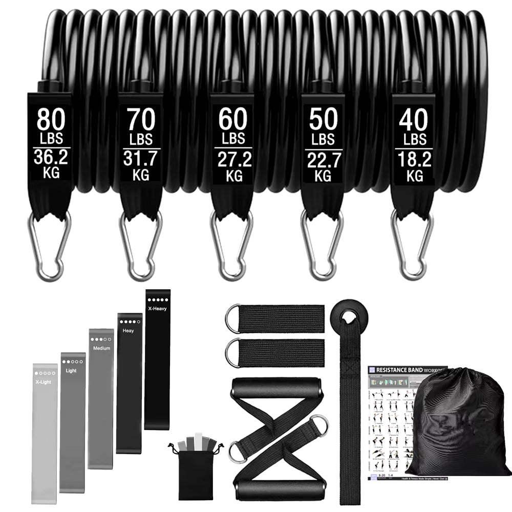 Fitness Exercises Resistance Bands Set for Home Gym - Weight 360Lbs