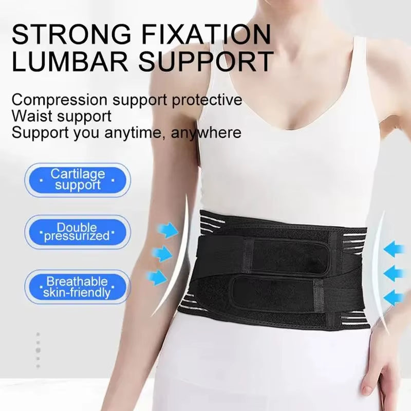 Adjustable Lower Back Brace - Breathable Lumbar Support Belt for Pain Relief and Spine Decompression