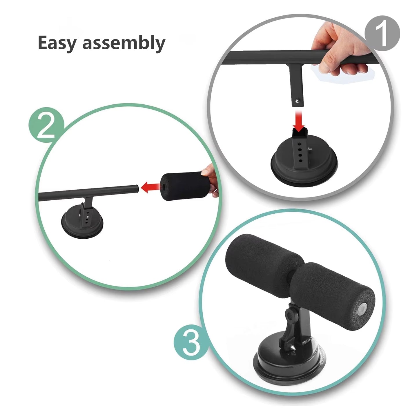 Suction Cup Sit-Up Assist Device - Portable Ab Workout Trainer for Home Gym with Non-Slip Base