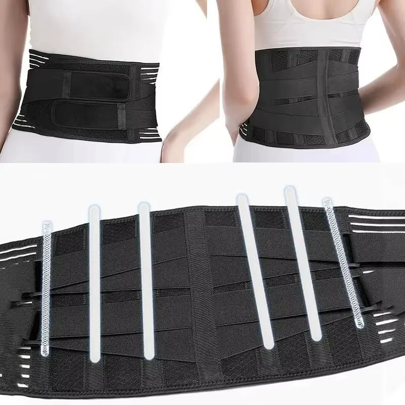 Adjustable Lower Back Brace - Breathable Lumbar Support Belt for Pain Relief and Spine Decompression