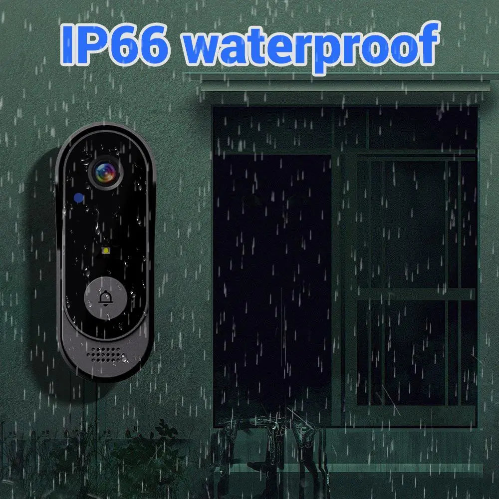 Wireless Rechargeable Smart Visual Doorbell Camera, Home Security Device with Night Vision, 2-Way Talk, Waterproof Sensor Alarm, Video Intercom & Privacy Protection