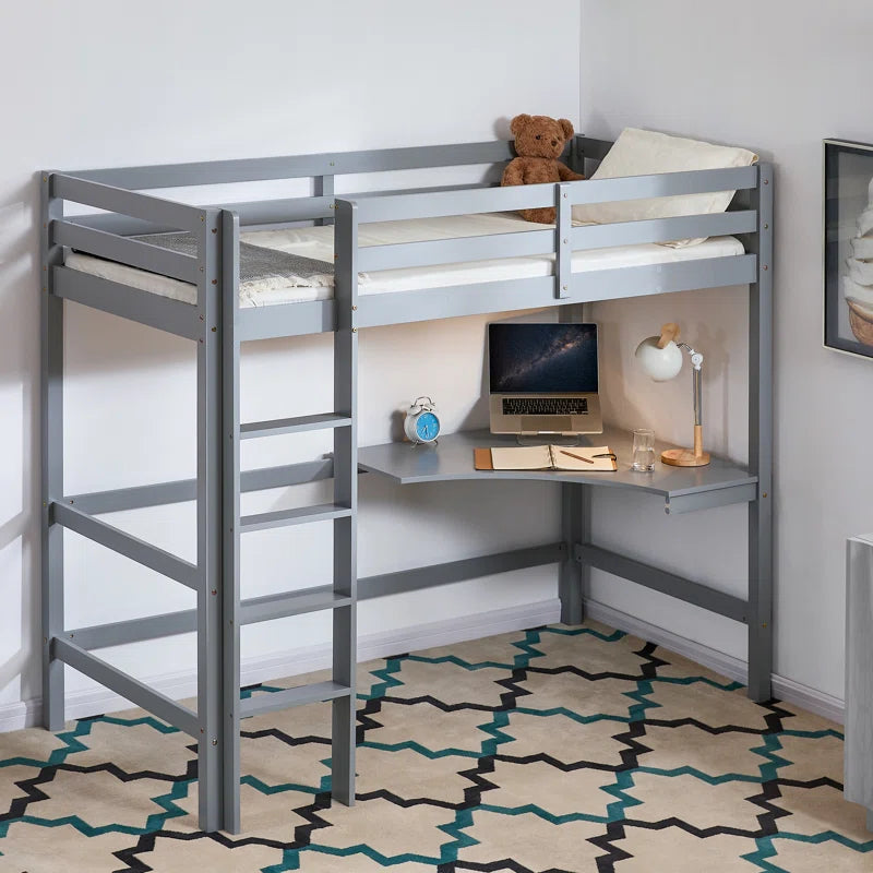 Muskoka Single (3') Bed Frames High Sleeper Loft Bed with Built-In-Desk