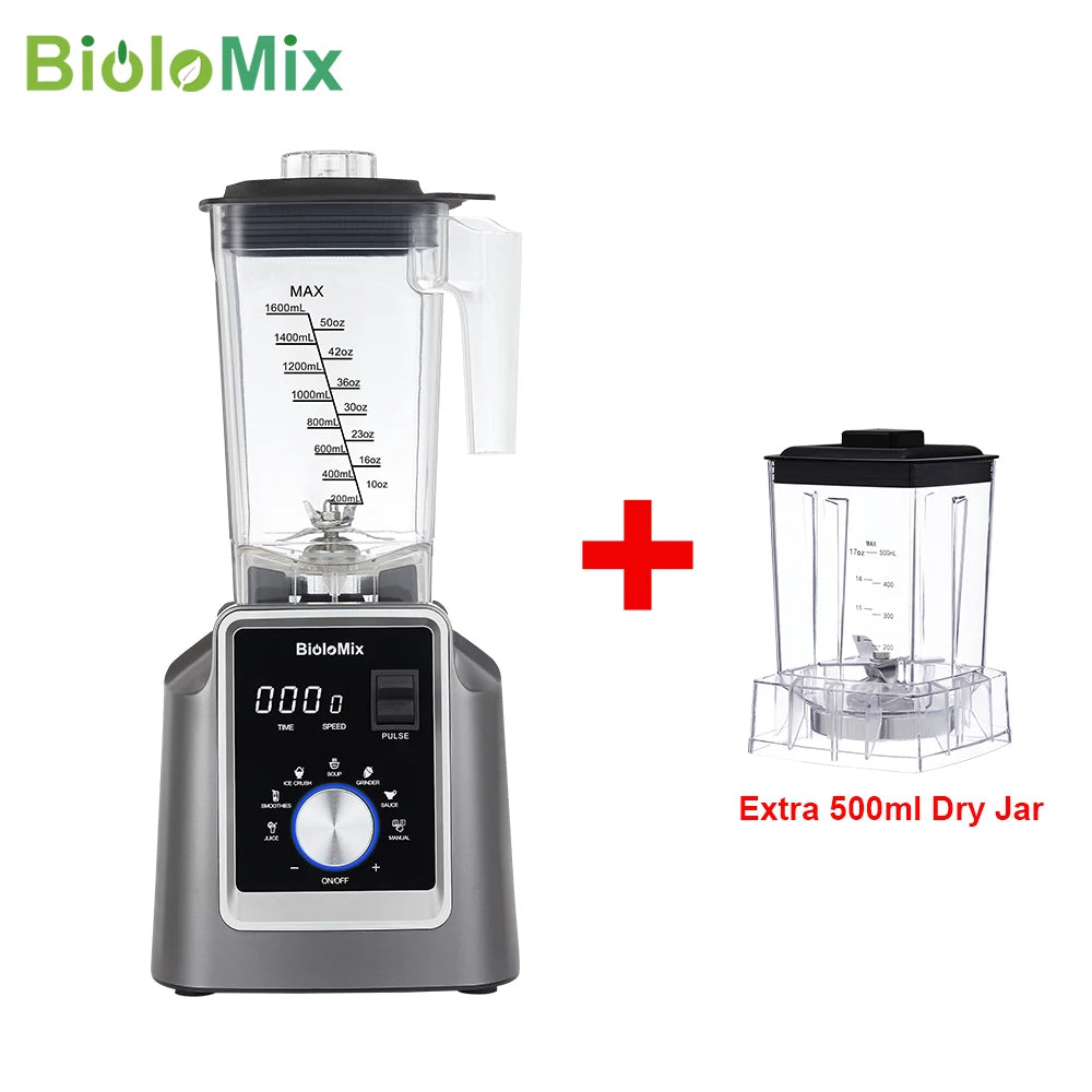 Digital BPA FREE 2L Automatic Professional Blender, Juicer Food Processor Ice Smoothies Fruit - FREE GIFT 600Ml Dry Jar