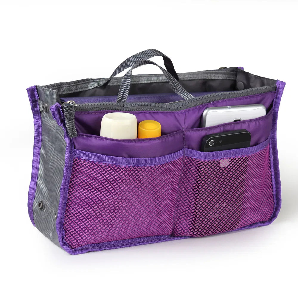 Women Lady Travel Insert Handbag Organiser Makeup Bags Toiletry Purse Liner W/Hand Strap